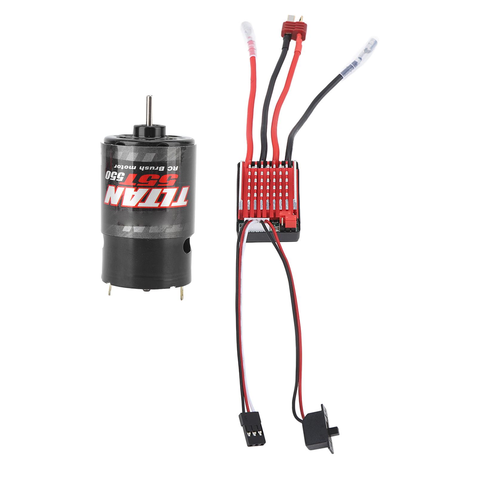 

55T 550 Brushed Motor 60A Brushed ESC Electric Speed Controller for Axial Tractor Truck Trailer 1 10 RC Car