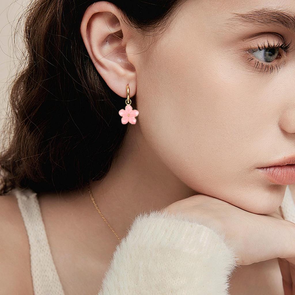 Metal Oil Drip Enamel Flowers Assorted Colors Mixed Petals Craft Charms Bracelets Pendants  DIY Jewellery Making Accessories