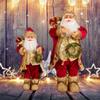 Large Santa Statue with Gift Bag for Holiday Display Christmas Santa Figurine Dolls for Tabletop and Shelves Decoration