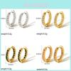 Geometric Titanium Steel Earrings For Women With Rhinestones In Elegant Light Luxury Style