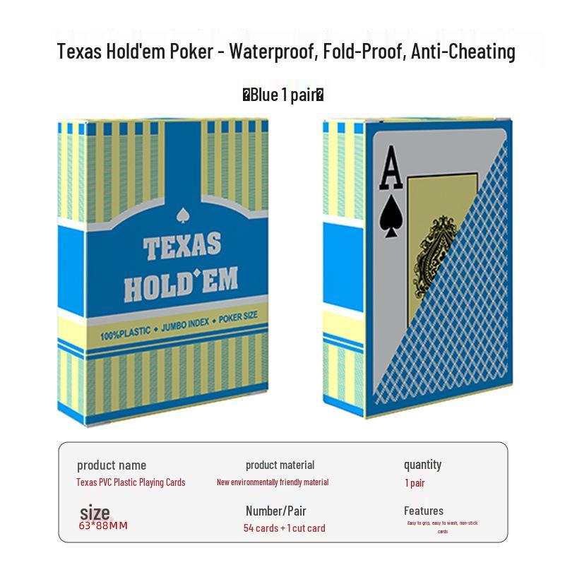 

Плямисті Техаські Карти для Покеру з Великим Принтом Водонепроникні ПВХ - Міцні та Не вицвітають