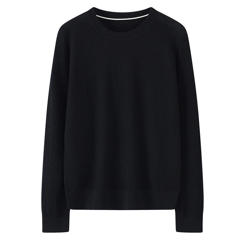 2026 Spring/Summer Loose Round Neck Long Sleeve Thick Wool Knit Sweater