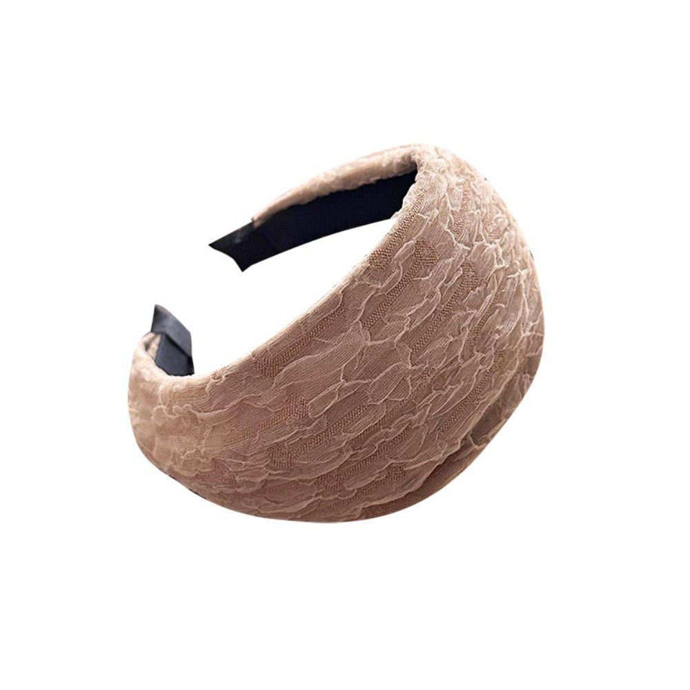 

Solid Color Wide Headband Face Wash Chiffon Hair Hoop Fashion Wide Edge Hairband Daily кавовий