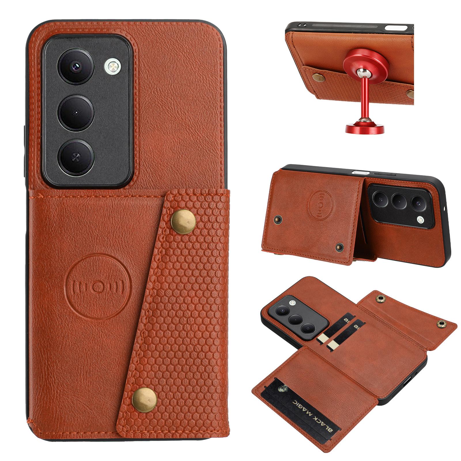 

Для Xiaomi Redmi 15 5G (Європа) (171мм) Чохол з відділеннями для карток, підставкою, зі шкіри + ТПУ, для телефону