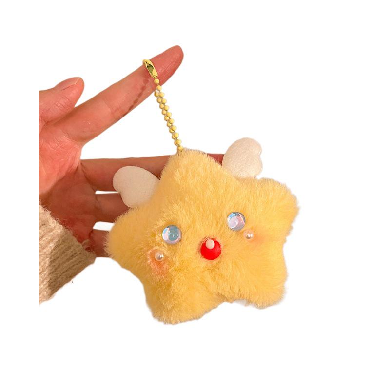 Star Plush Doll Keychain: Cute Girly Backpack Charm & Accessory