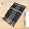 Men Scarf Winter Windproof Breathable Soft Contrast Color Tassel Keep Warm Patchwork English Stylish Washable Muffler for Outdoor