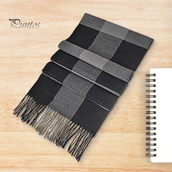 Men Scarf Winter Windproof Breathable Soft Contrast Color Tassel Keep Warm Patchwork English Stylish Washable Muffler for Outdoor