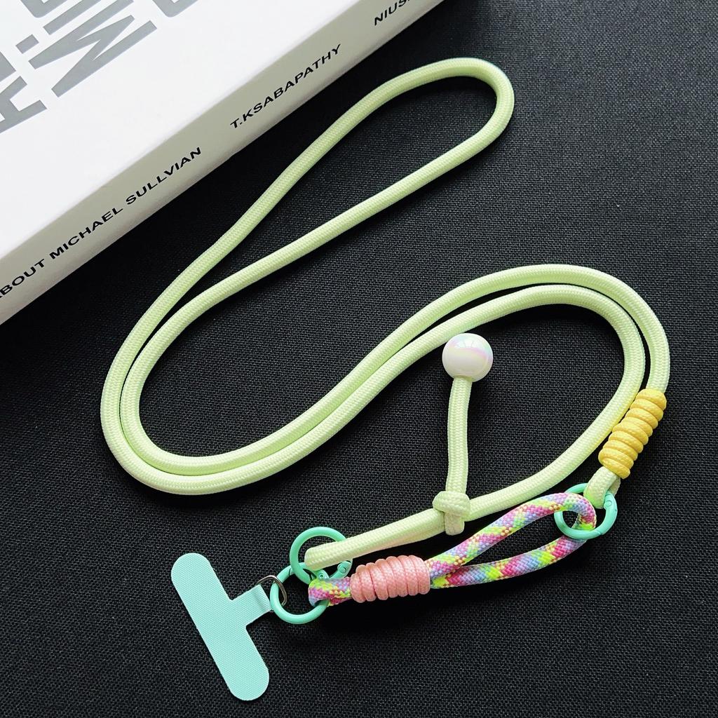 DIY Two-In-One Adjustable Mobile Phone Lanyard, Crossbody Long Rope, Wrist Short Rope, Multi-Functional Pearl Accessory Lanyard