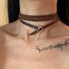 Niche Retro Western Versatile Multi-Layer Punk Choker Neckband Wasteland Style Alphabet Leather Hottie Waist Chain