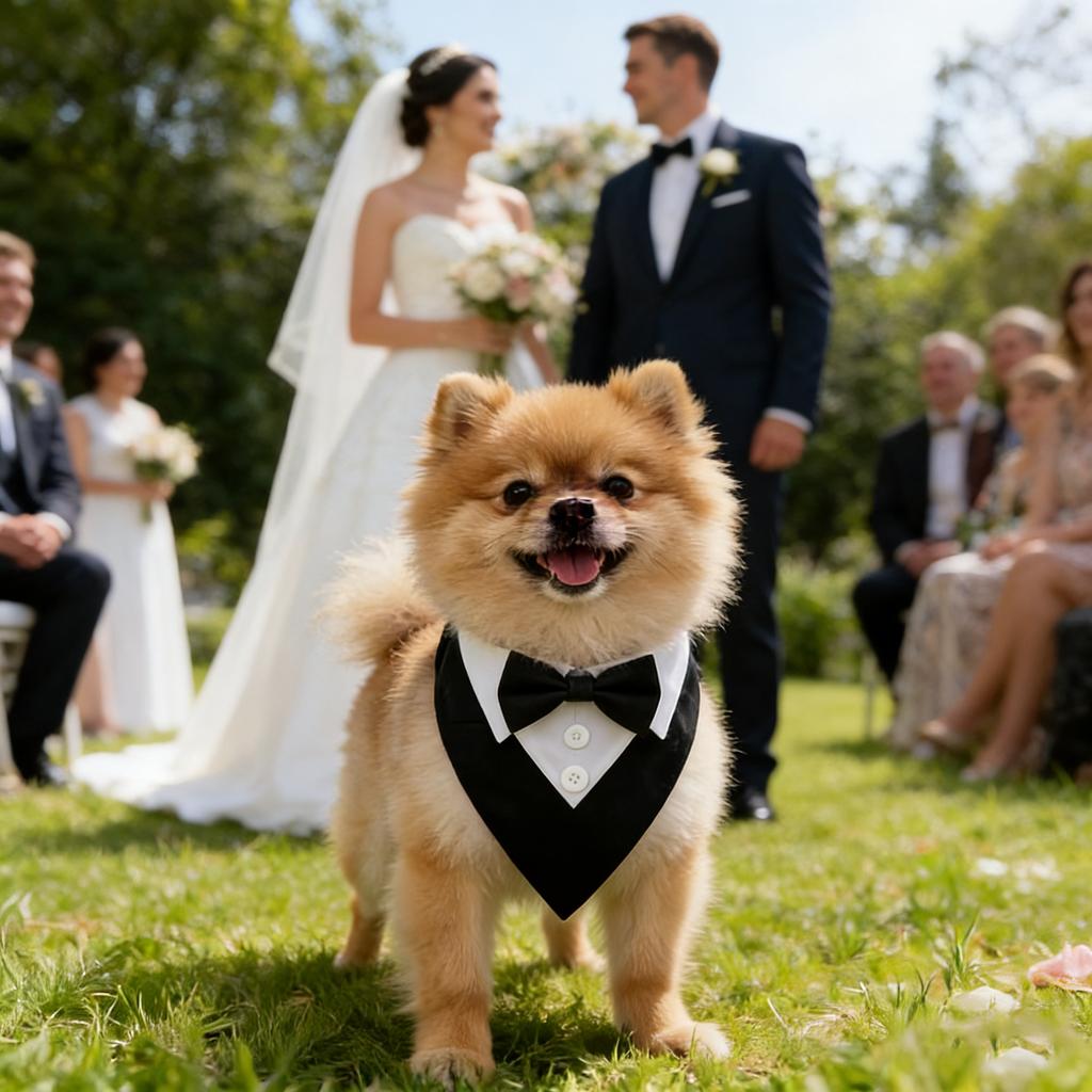 1pack Wedding Dog Tuxedo Bandanas Bow Tie Adjustable Dog Costumes for Small Dogs Pet Outfit Prince Wedding Attire Party Clothes