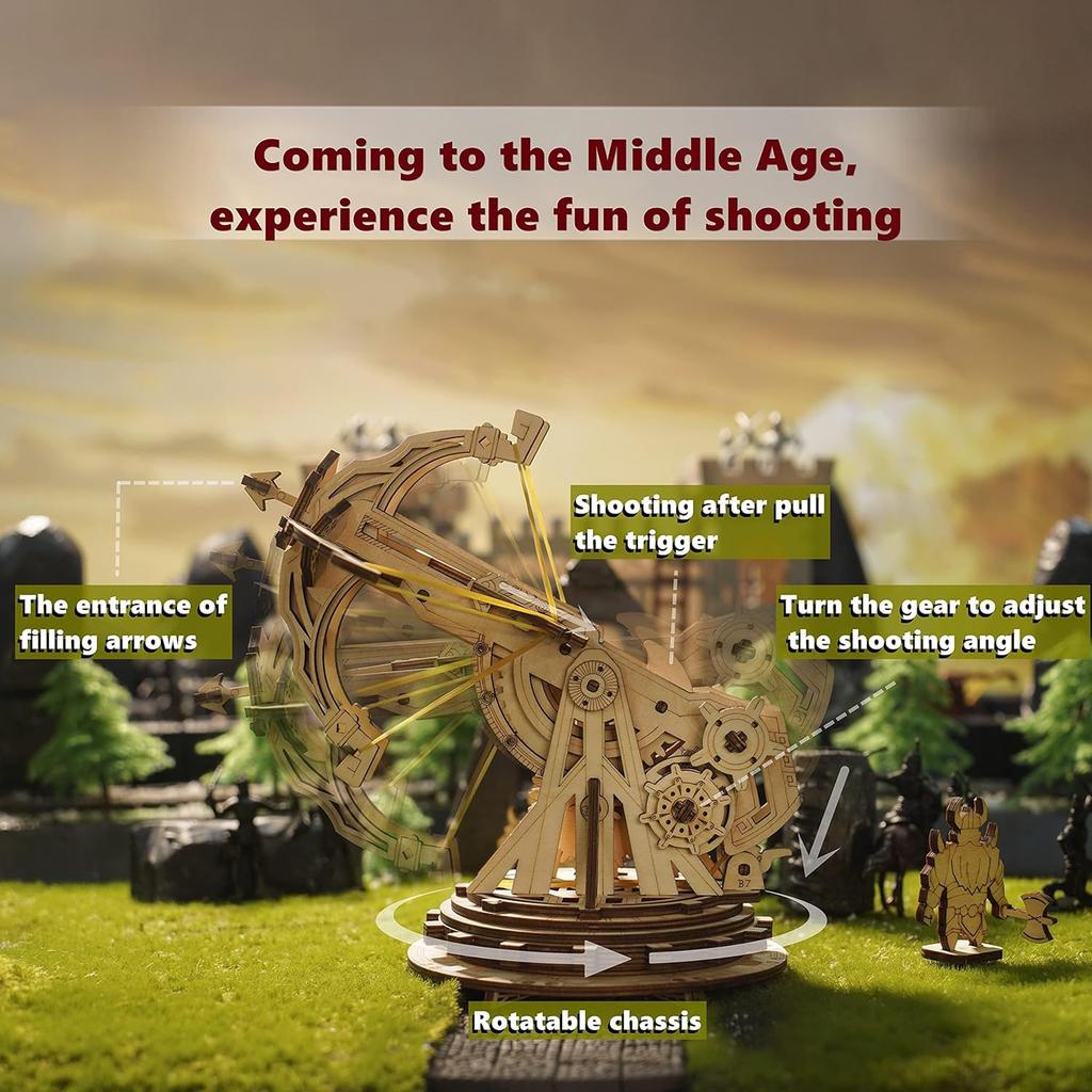3D Wooden Puzzles Catapult Kit for Adults, DIY Catapult Mechanical Wooden Model Kits Toys To Build for Adult, Cool Birthday Gift Choice