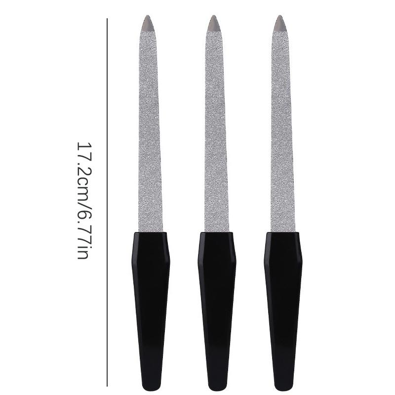 

3 шт. двусторонняя пилочка для ногтей с пластиковой ручкой, высококачественные принадлежности для ногтей для профессионалов, инструмент для ногтей, маникюр, аксессуары для ногтей чёрный