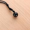 Men Blessing Lucky Round Ball Obsidian Pendant Amulet Necklace
