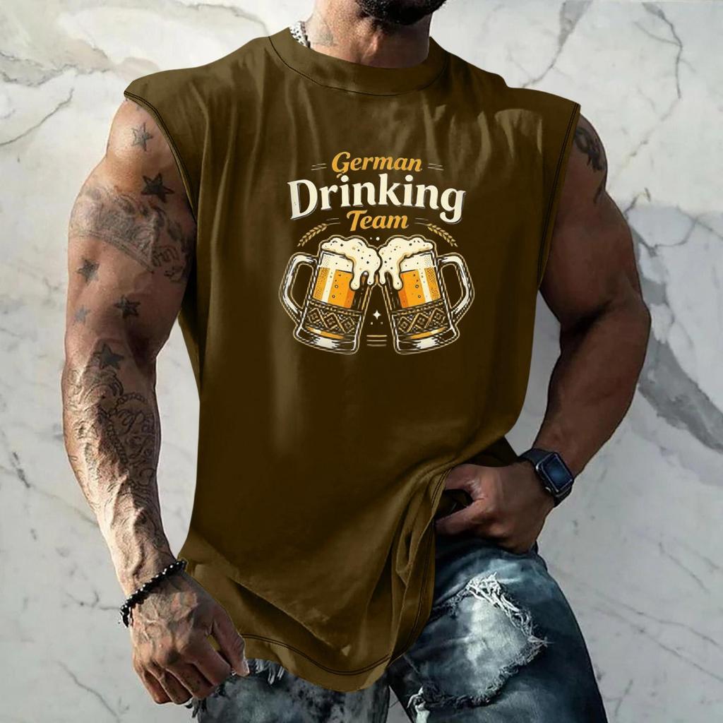 Men Sleeveless Tank Top Loose Fit Casual Streetwear Sport Vest with Unique Texture Print Suitable for Festival Holiday Daily Wear