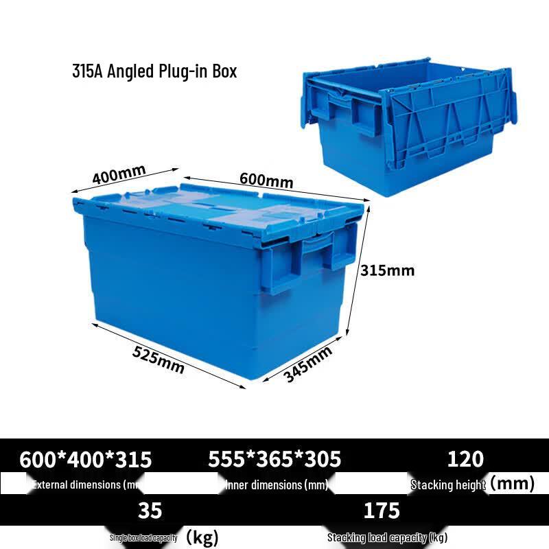 Industrial Nestable Plastic Storage Box with Lid