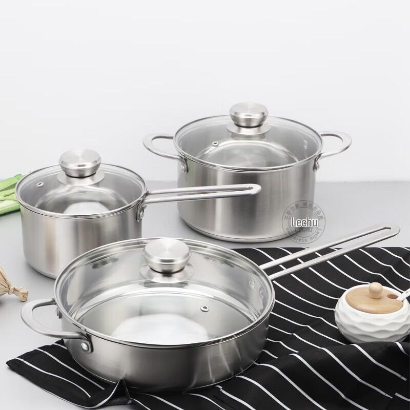 Lecook 304 Stainless Steel 3-Piece Cookware Set