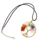 Hand-Wound Natural Gravel Raw Copper Tree Root Life Tree Necklace Crystal Stone Pendant Necklace N46