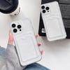 iPhone 15 Plus/16 Pro Max Transparent TPU Case with Card Holder