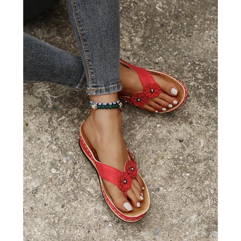 Women's Summer New Slippers Women's Three Flower Slippers Platform Flip Flop Flip Flop Beach Flip Flop Women's Sandals