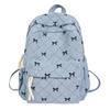 Zaino a Coste Zaino Scolastico Borsa da Viaggio per Ragazze Zaino Semplice Versatile Borsa con Fiocco Zaino Leggero da Viaggio