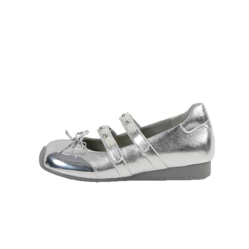 

New Style Single Women s Shoes with Velcro Closed-toe Sandals 35 срібний