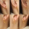 CARLIDANA New Trendy Earring Waterproof Tarnish Free 18K Gold Plated Dainty Bead Oval U Stainless Steel Hoop Earrings for Women