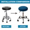 Velvet Round Stool Chair Cover Elastic Swivel Lifting Footstool Bar Chair Seat Cushion Cover Solid Color Dining Chair Protector