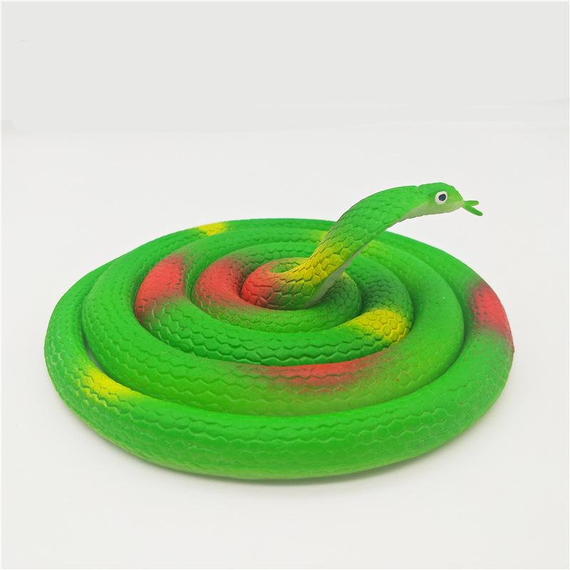 Children's Soft Rubber Toy - Large Green Fake Snake Prank Model