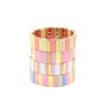 Geometric Enamel Bracelet With Rainbow Color Blocks Multi-Layer Stackable Boho Jewelry Travel Vacation Accessory