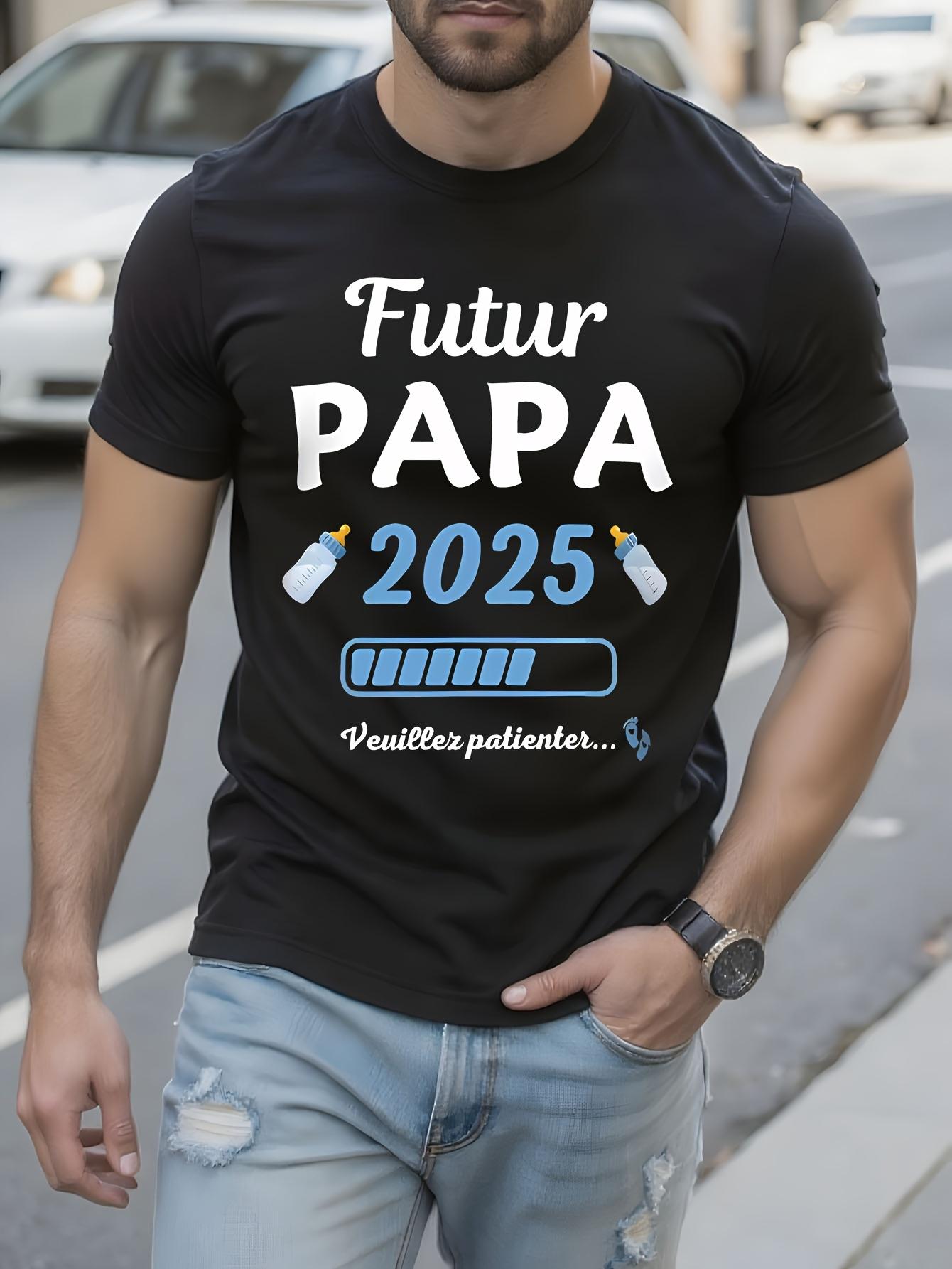 Future Dad 2025 T Shirt French Humor Papa Announces Pregn... S