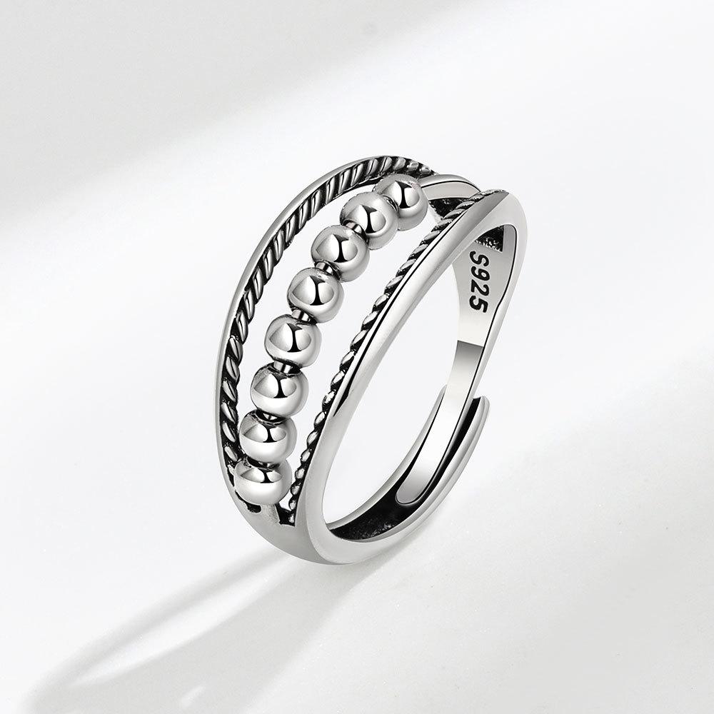 Luxury Infinite Love Adjustable Fidget Rings For Women Rotating Beads Crystal Anxiety Relief Spinning Ring Jewelry Anillos Mujer