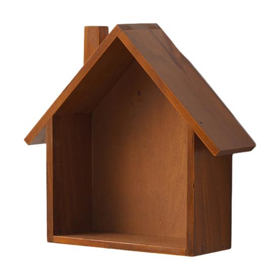 Wood House Wall Display Decorative Floating Shelf Shelf Wall Mounted Small Toys Dolls коричневый