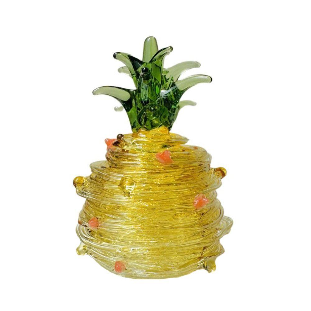 Ananas Comosus Crystal Pineapple Ornaments Glass Miniatures Pineapple Model  Fengshui Paperweight