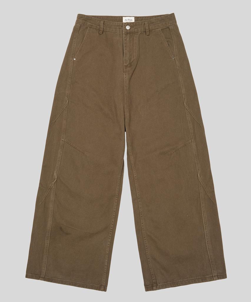 LXT Natural Washed Cotton Wide Straight Pants [Brown]