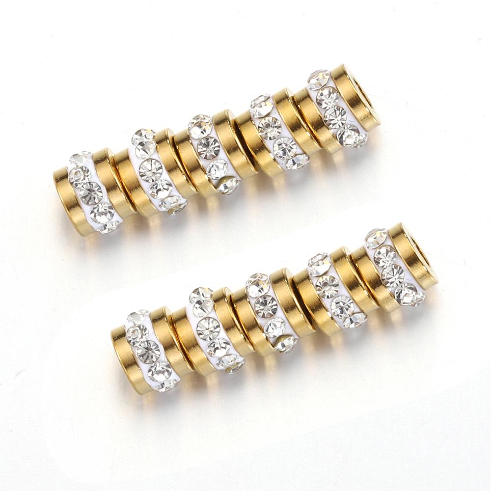 20 stuks 10 stuks Roestvrij Staal Strass Kralen Goudkleurige Spacer Losse Kralen Bedels voor Sieraden Maken Armband Ketting DIY