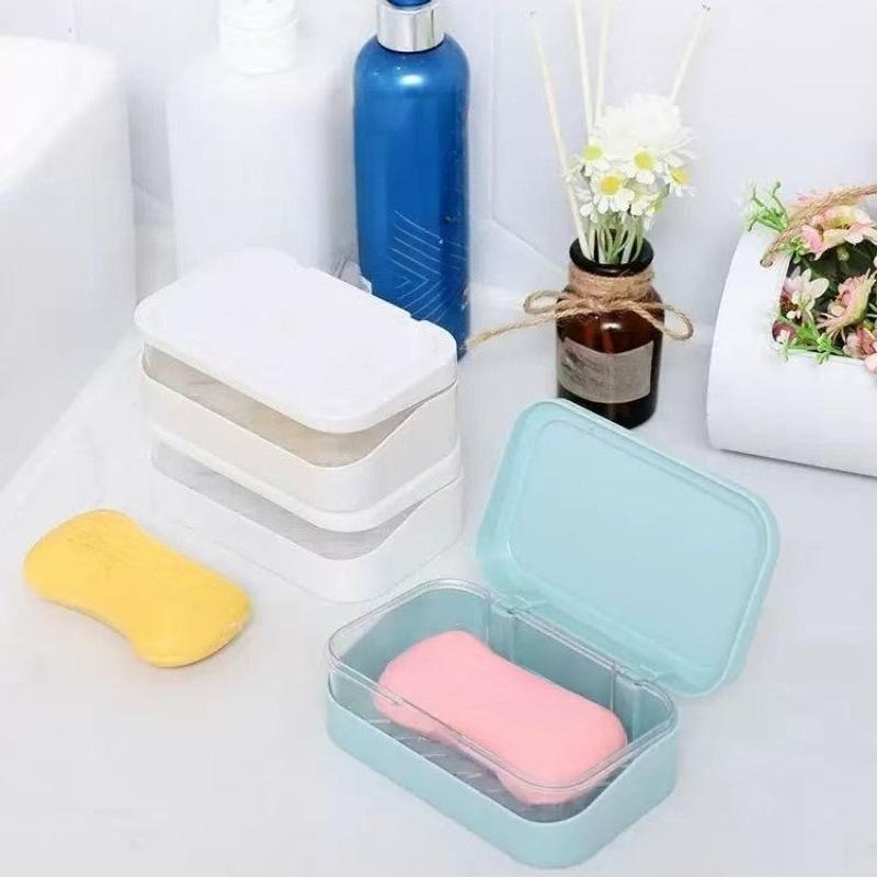 Household Double-layer Drain Creative Soap Box Without Punching Bathroom Travel Soap Simple Soap Storage Box