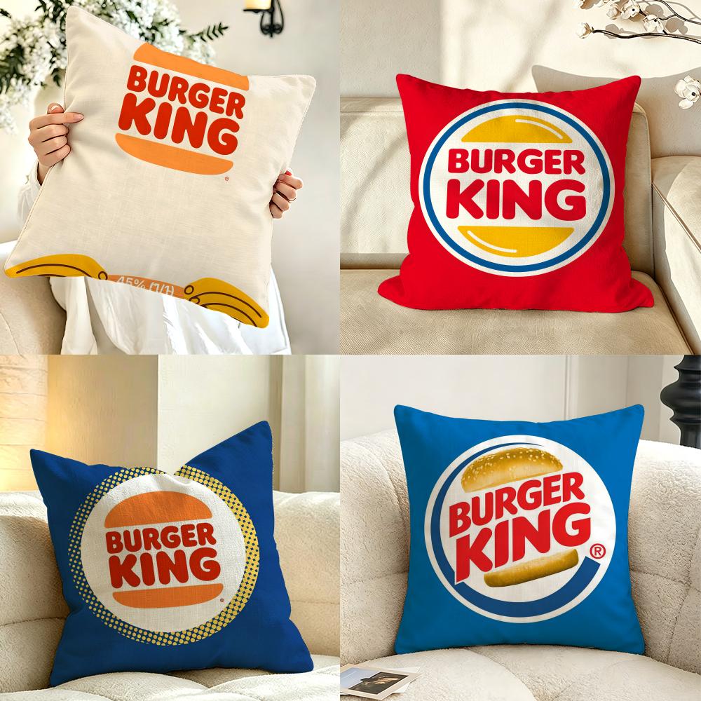 Food BBurger KKing Cushion Cover Pillow Case Antidustmite Pillowcase Silky Short Plush Sofa Cushion Cover hot