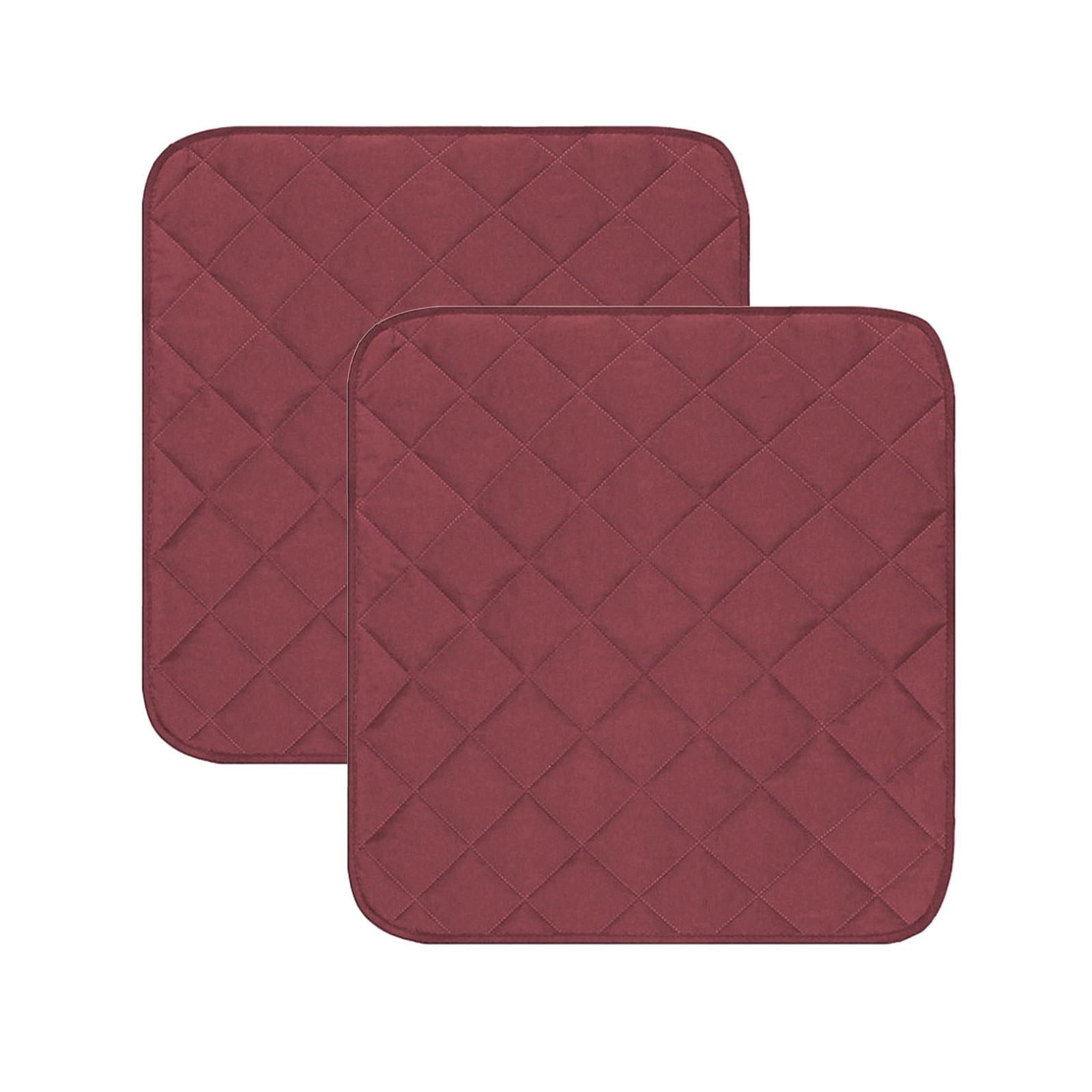 

Absorbent Reusable Incontinence Chair Pad Chair Cover Seat Protector Washable Cotton Pad 56x53cm (2 Pack) вина червоного кольору