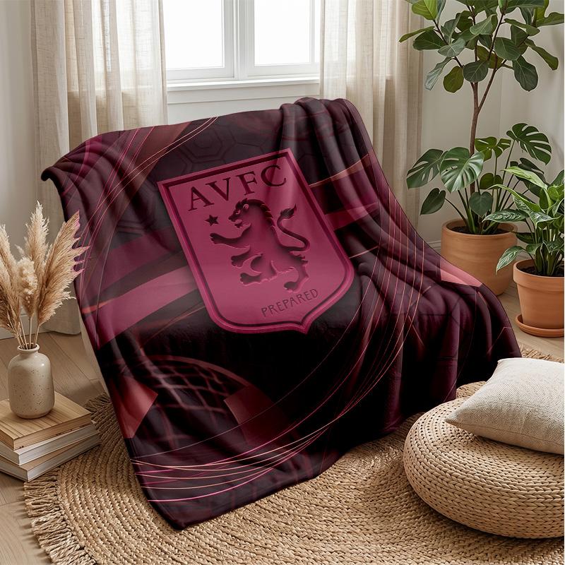 Coperta in Flanella con Stampa Aston Villa, Morbida Calda Leggera Coperta da Divano Letto Campeggio