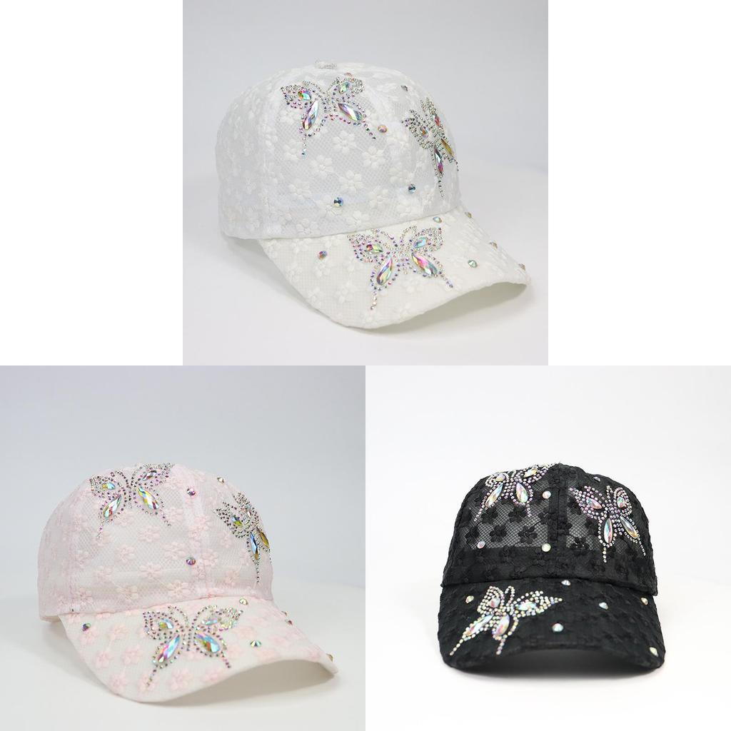 Butterfly Embroidered Baseball Cap With Breathable Mesh For Outdoor Sun Protection