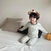 Children's 2025 Pure Cotton Autumn Pajama Set - Unisex Cartoon Print Warm Home Wear
