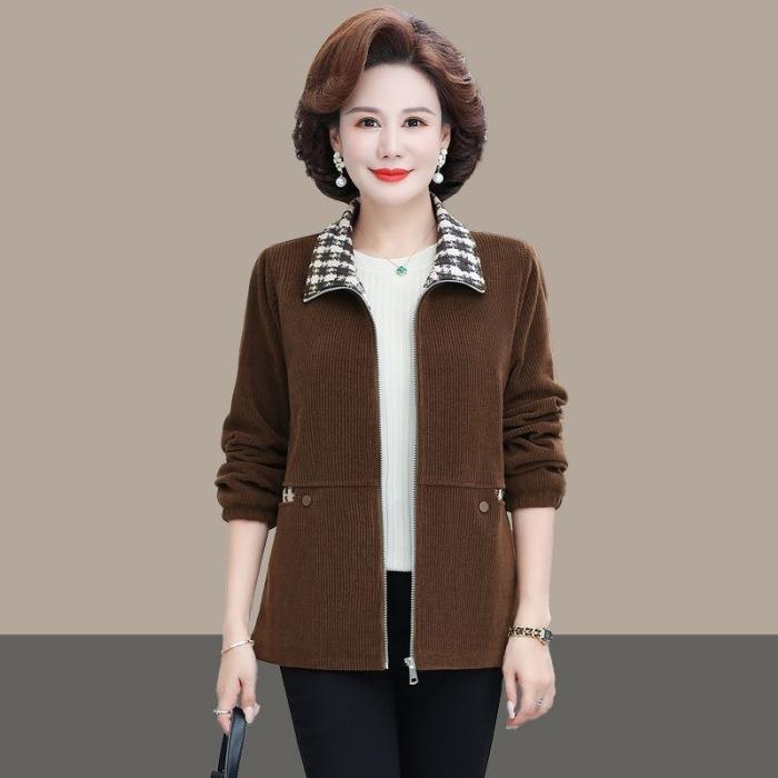 Moda feminina casual outono inverno manga comprida gola polo jaquetas e casacos