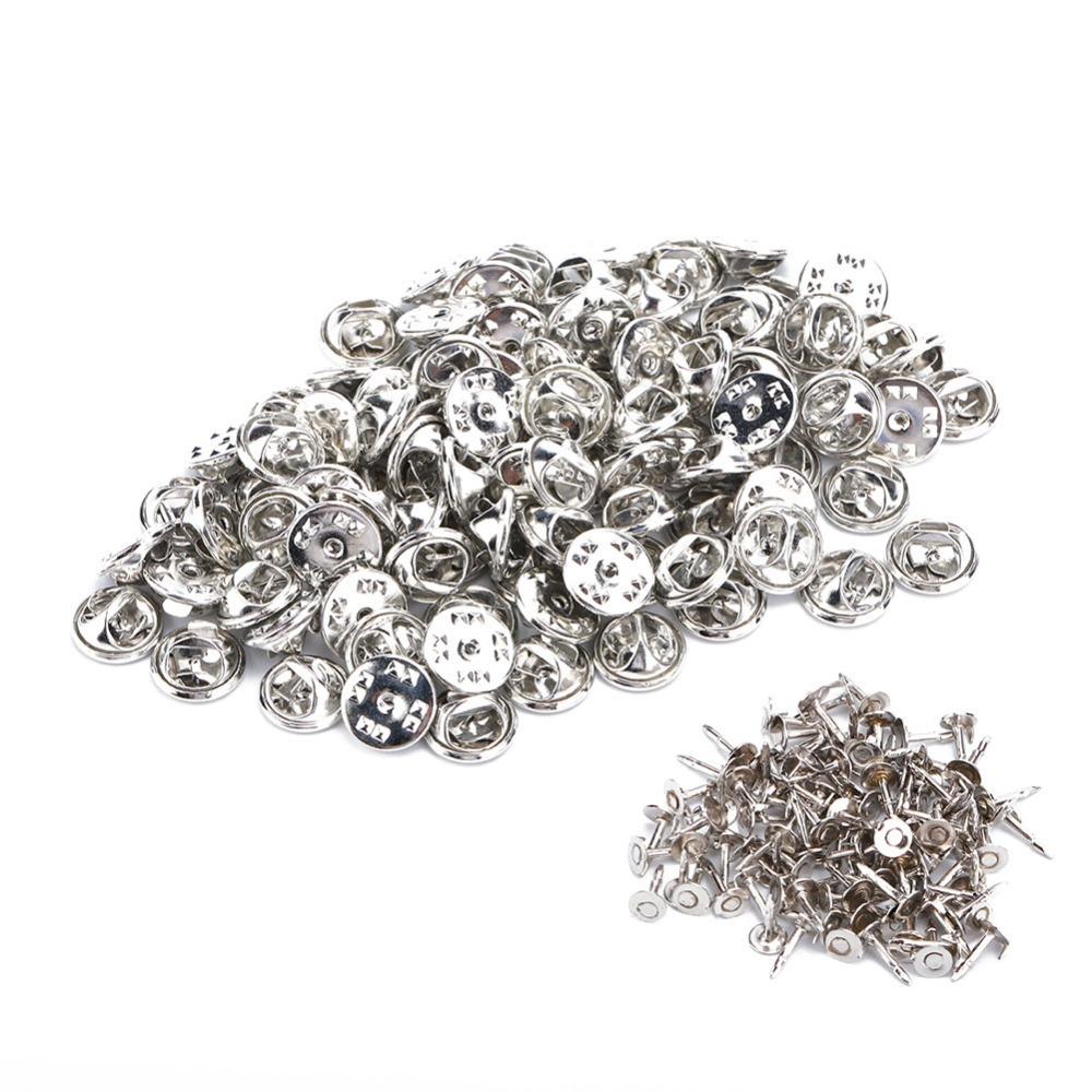 

100Pcs Complete Set Brooch Clasp Sturdy Alloy Pin Backs Practical Clutch Accessories Lapel Holders 100Pcs