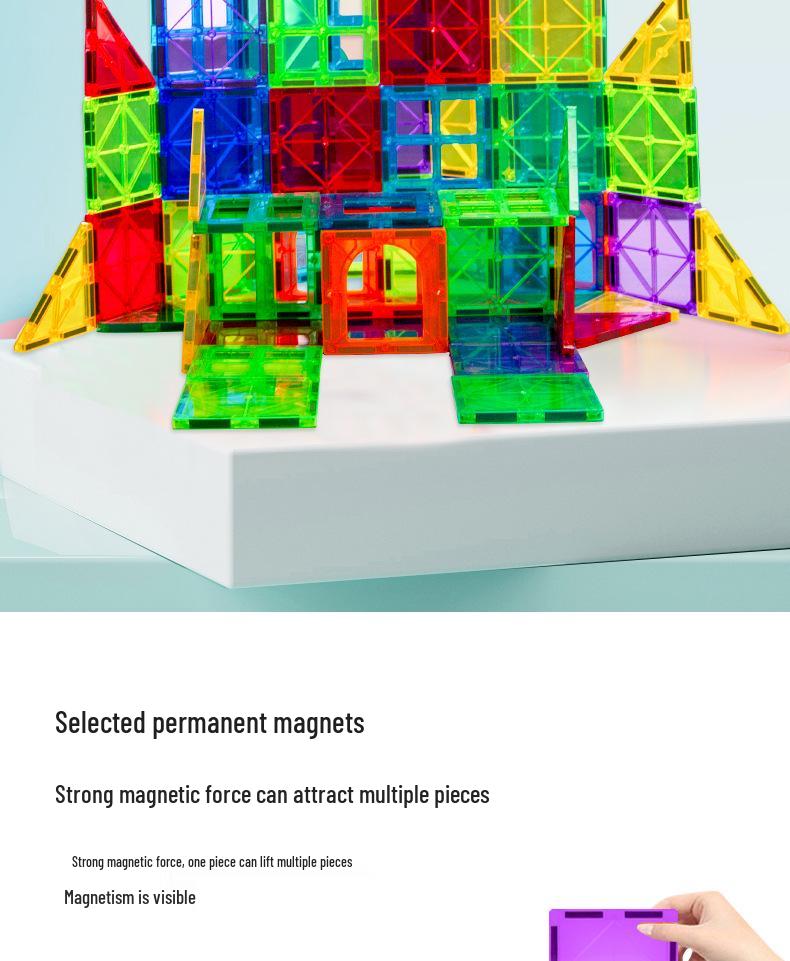 Colorful Magnetic Building Blocks for Kids – Strong, Translucent, Educational Toys