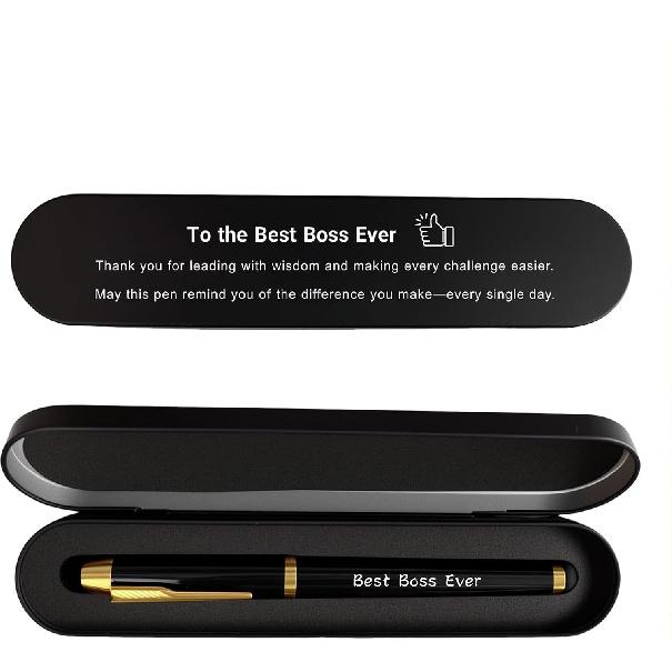 Boss Gift Pen for Men - Best Boss Ever Pen, Thank You Leadership Present for Manager, Executive Corporate Gift Idea