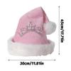 Adult Children Christmas Crown Hat Santa Claus Plush Cap New Year Christmas Party Decoration Red Pink Hat Festive Party Supplies