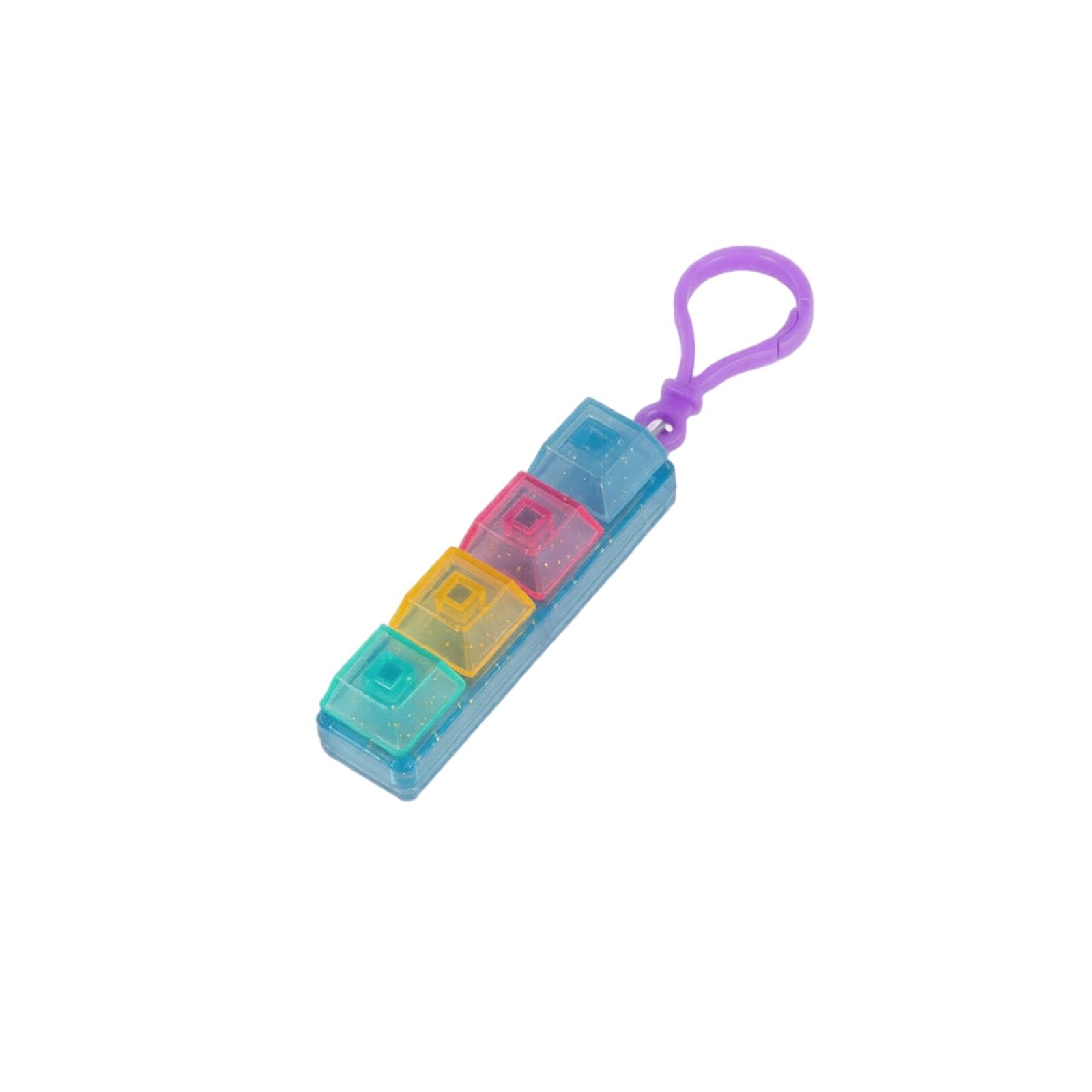 Novelty Stress Relief Keychain with Stackable Press Buttons Compact Design Portable Fidget Toy for Office Home and Travel Use One Size