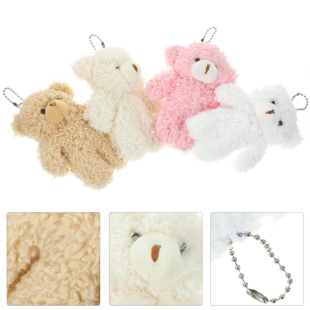 CALLARON 16-Piece Stuffed Bear Keychains, Stuffed Bear Pendants, Stuffed Key Ring Charms, Cute Keychains, Keychains, Straps