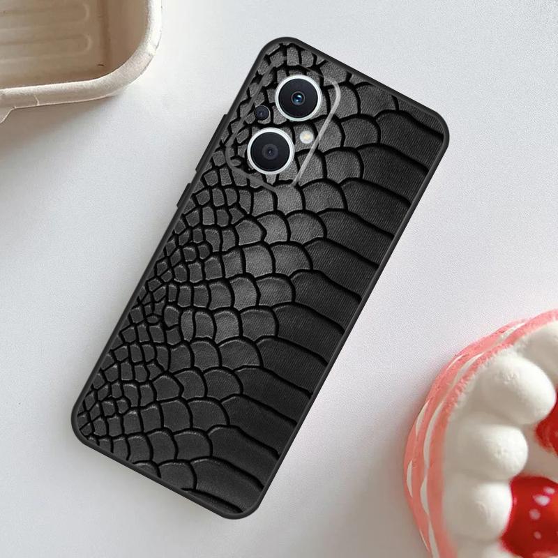 Snake Skin Texture Case For OPPO Reno 7 8 6 5 4 Lite 8T 4Z 5Z 11 F 10 Pro OPPO Find X6 X5 Pro X2 X3 Neo Cover