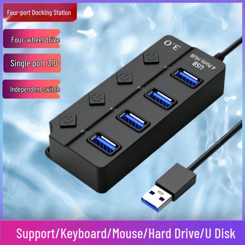 USB 3.0 Seven-Port Docking Station with Independent Switches